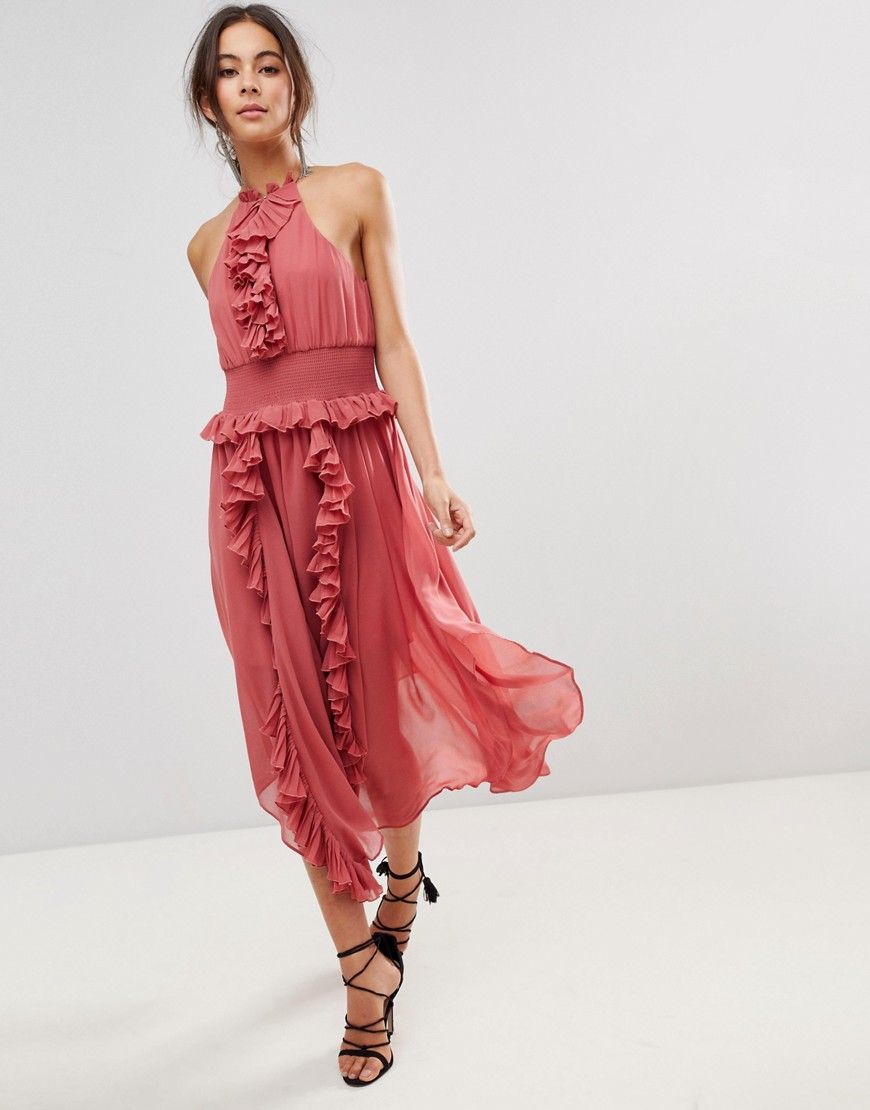 Keepsake Ruffle Swing Dress - Pink | ASOS US