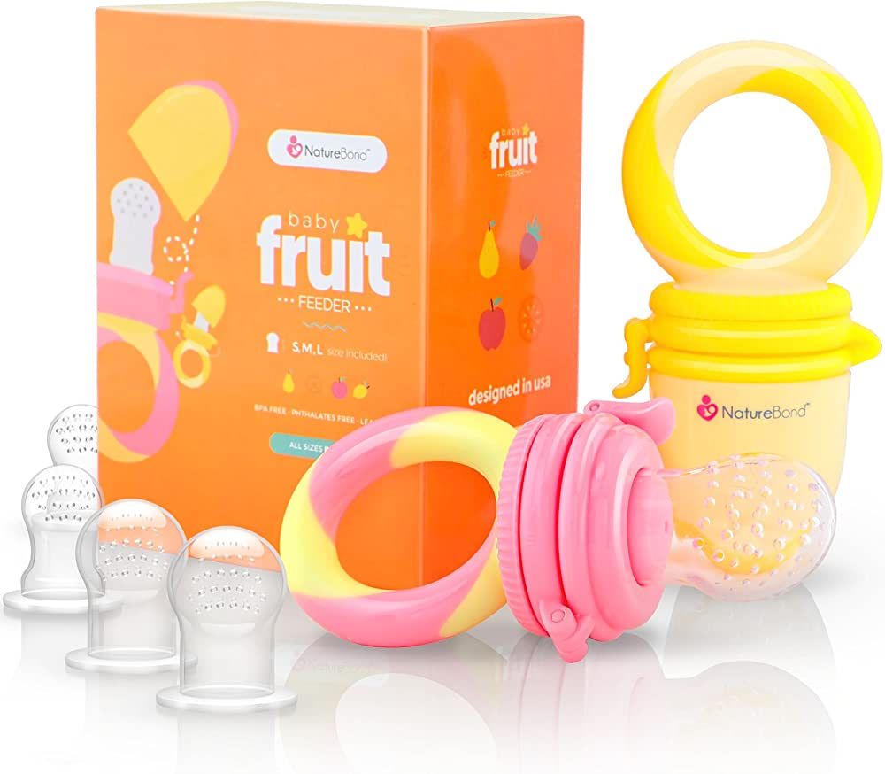 NatureBond Baby Food Feeder/Fruit Feeder Pacifier Nibbler (2 Pack) - Infant Teething Toy Teether ... | Amazon (US)
