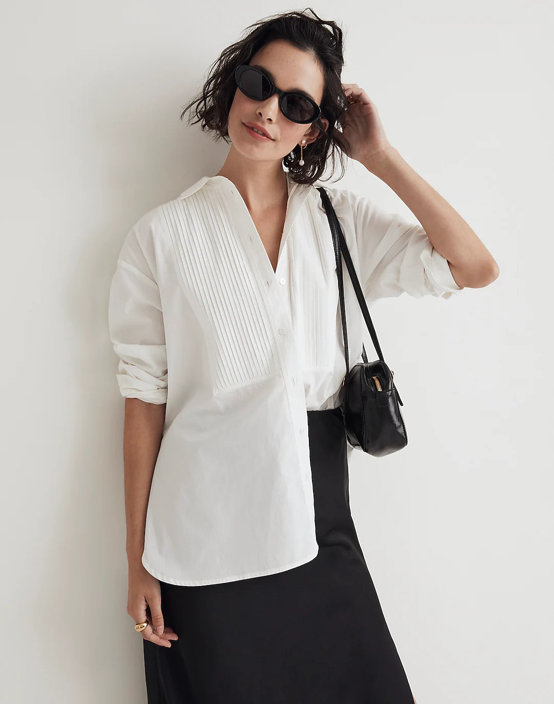 Poplin Oversized Tuxedo Shirt | Madewell