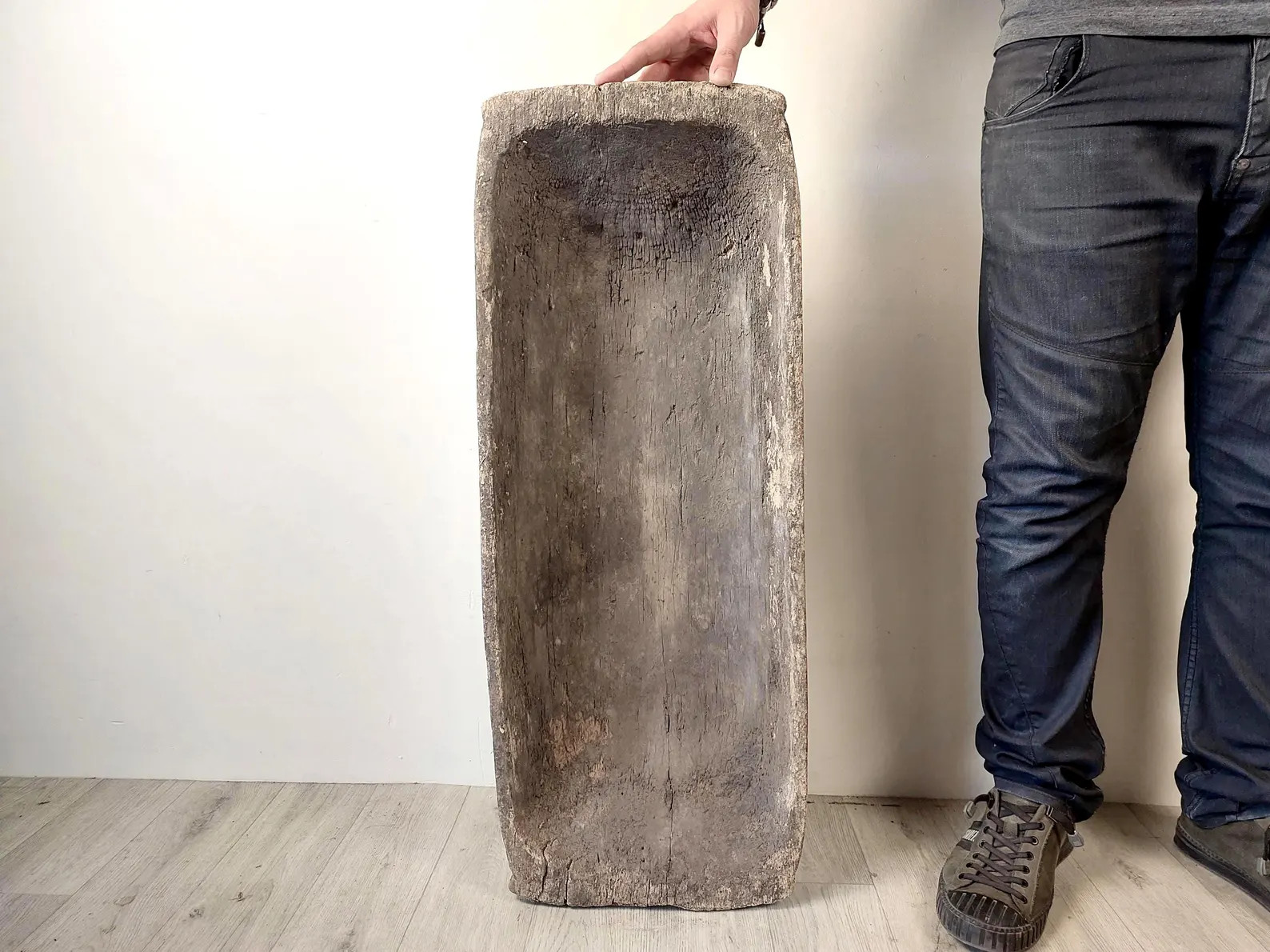 Vintage hand carved wooden trough Old Primitive farmhouse bread bowl rustic and charming centerpi... | Etsy (US)