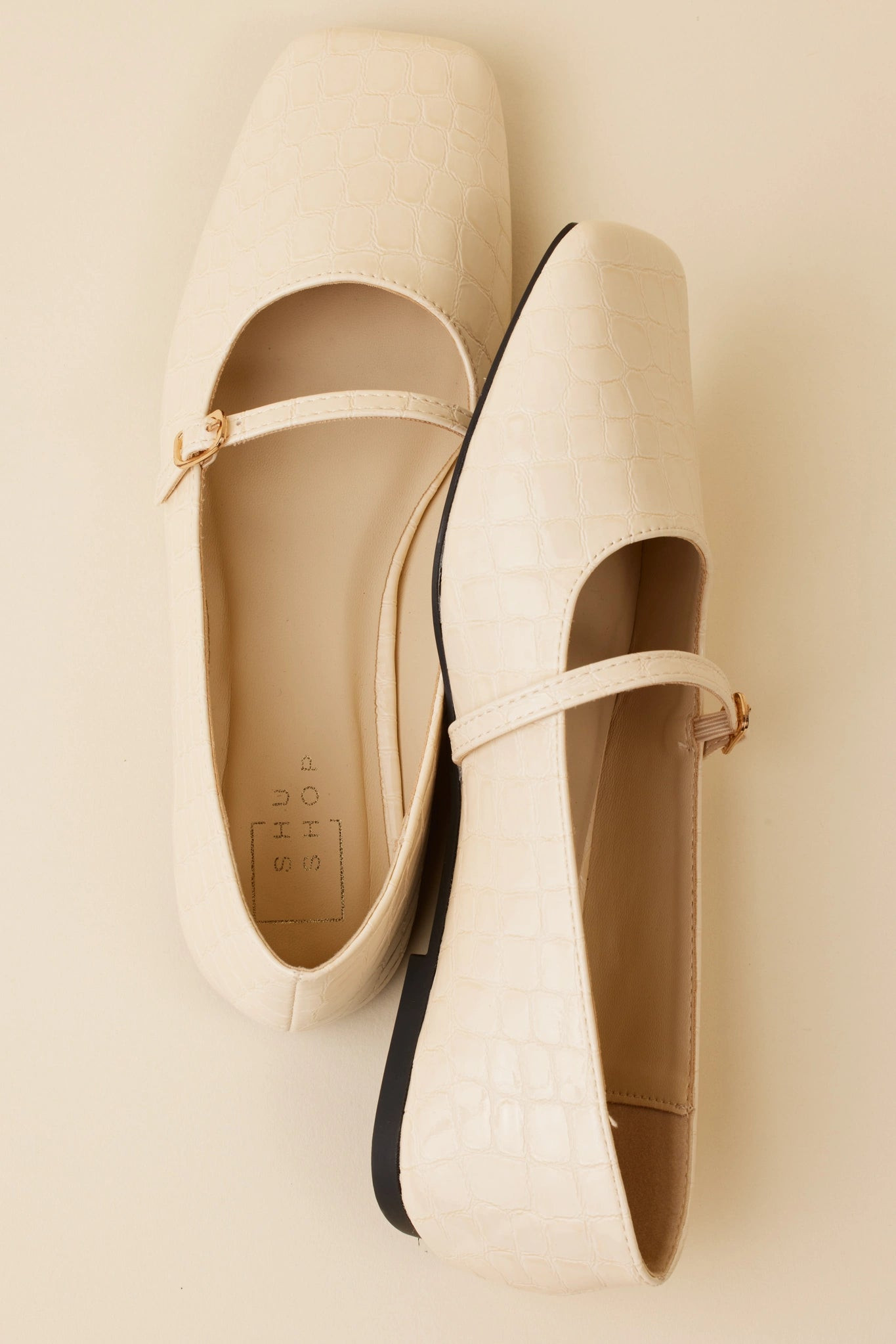 Adele Flats- Ivory Croc | Avara