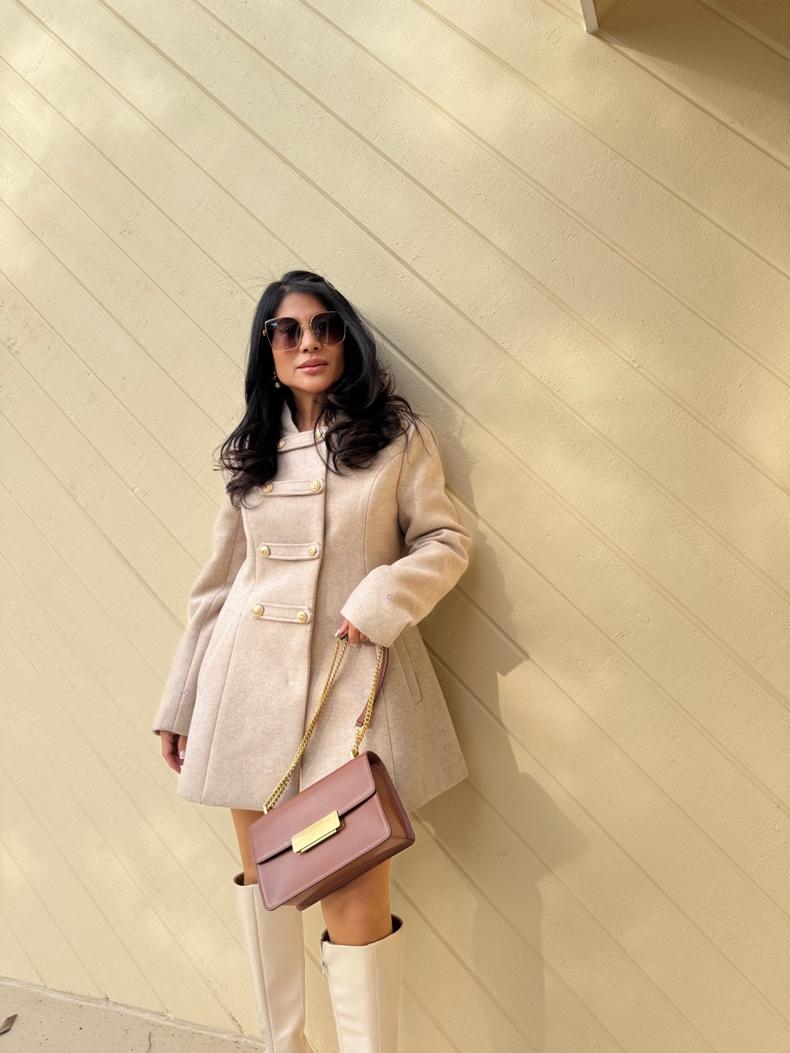 Styling a coat as a dress #coat #camelcoat 