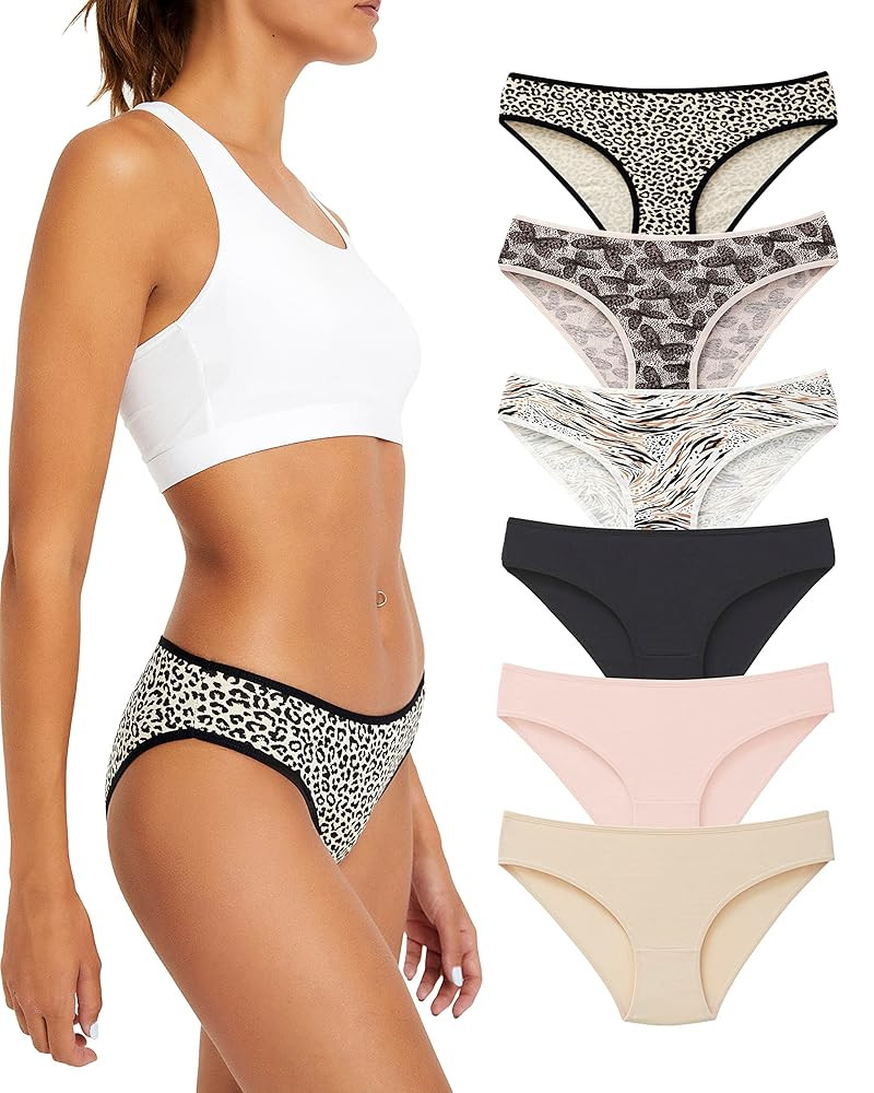 la notte Women’s Bikini Underwear Breathable Cotton Panties for Womens 6 Pack Ladies Stretchy H... | Amazon (US)