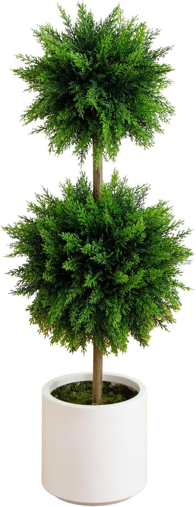 Nearly Natural 3.5-Ft UV Resistant Artificial Cedar Double Ball Topiary Tree – Lifelike Faux Ce... | Amazon (US)