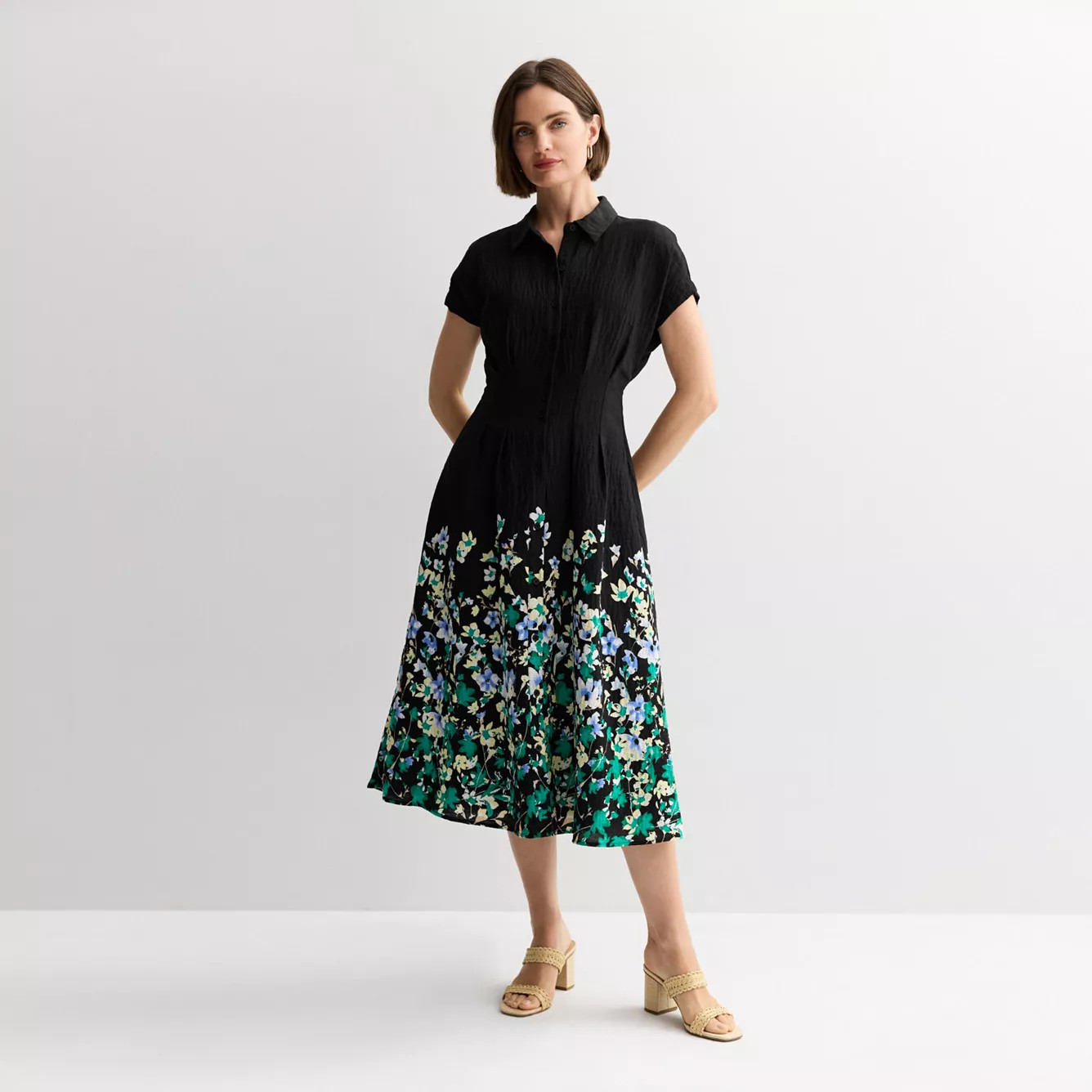 Women's Nine West Cinched Waist Midi Shirt Dress | Kohl's