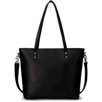 Black Leather Tote Bag For Women Purse Large Work Shoulder Sale Handbag Laptop Gift Her Bridesmaid M | Etsy (US)