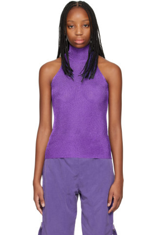 Purple Metallic Tank Top | SSENSE