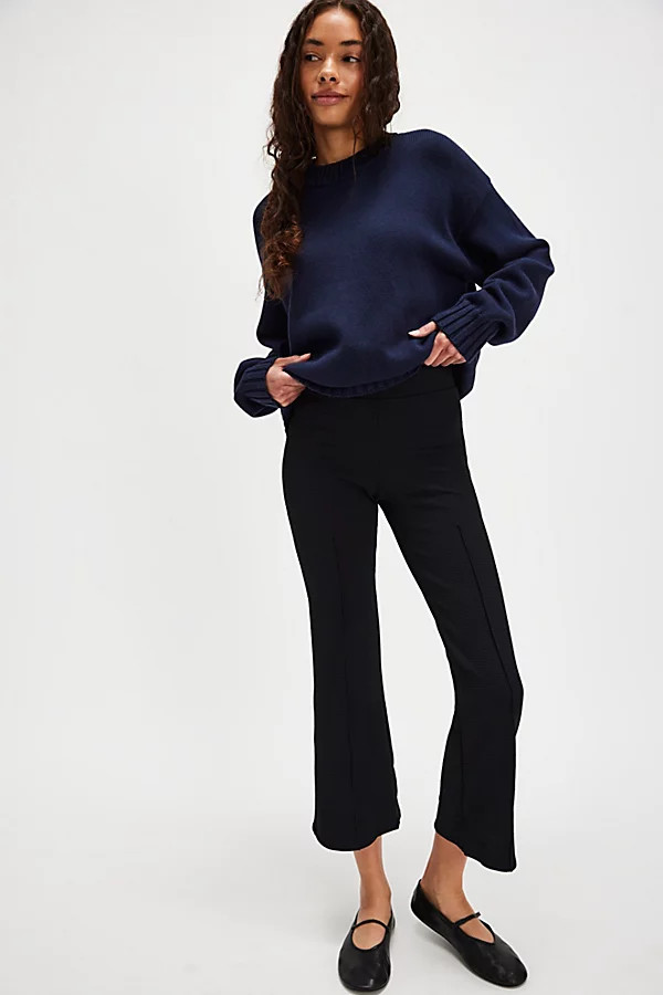 DONNI. The Box Weave Stretch Kick Flare Capris | Free People (Global - UK&FR Excluded)