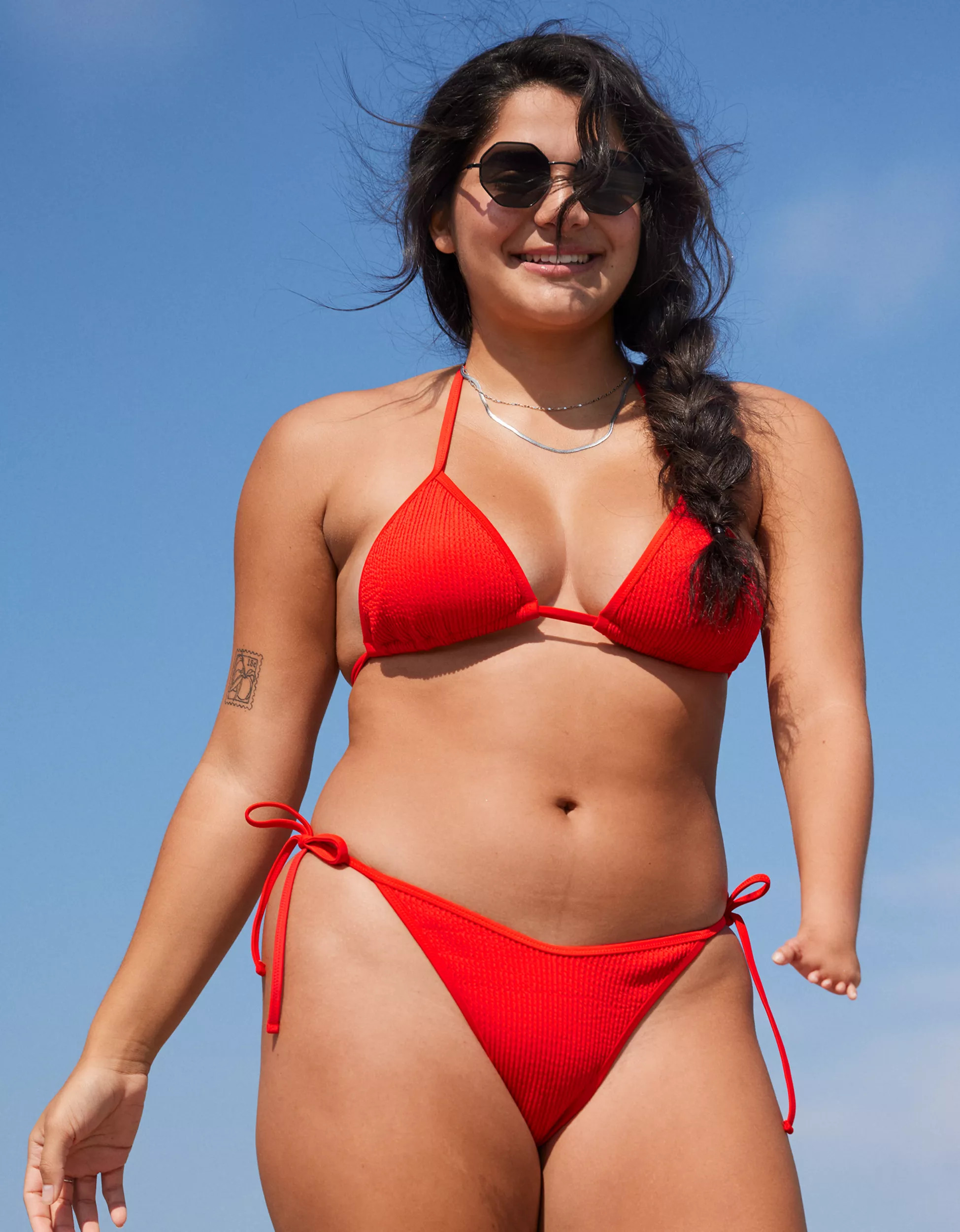 Aerie Crinkle String Triangle Bikini Top | Aerie