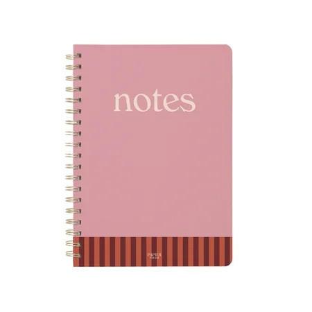 Papier To Go, College Ruled, Lined Notebook, Spiral, Hardcover, B5 Size - 7.1"" x 10"" inches, Typographic Print - Essential Notes, Pink | Walmart (US)