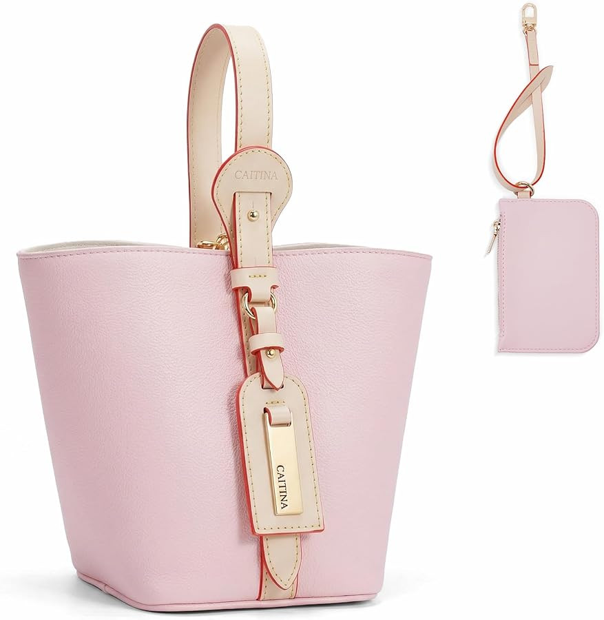 Tote Bag for Women, 4-Way Vegan Leather Bucket Purse Top Handle Handbag Shoulder Crossbody Bag wi... | Amazon (US)