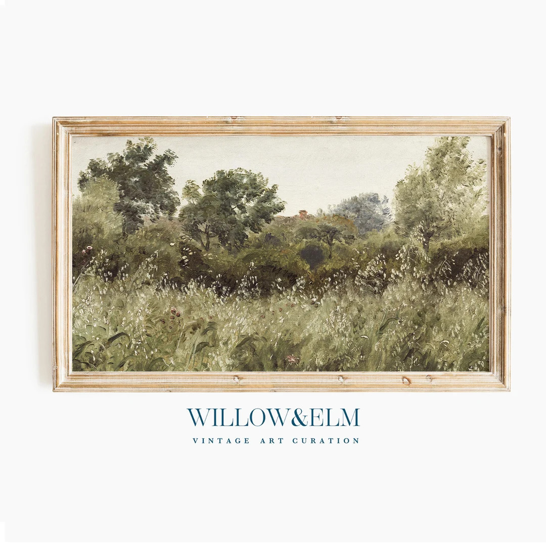 Samsung Frame TV Art Spring Field | Vintage Landscape Painting | Digital Download | Etsy (US)