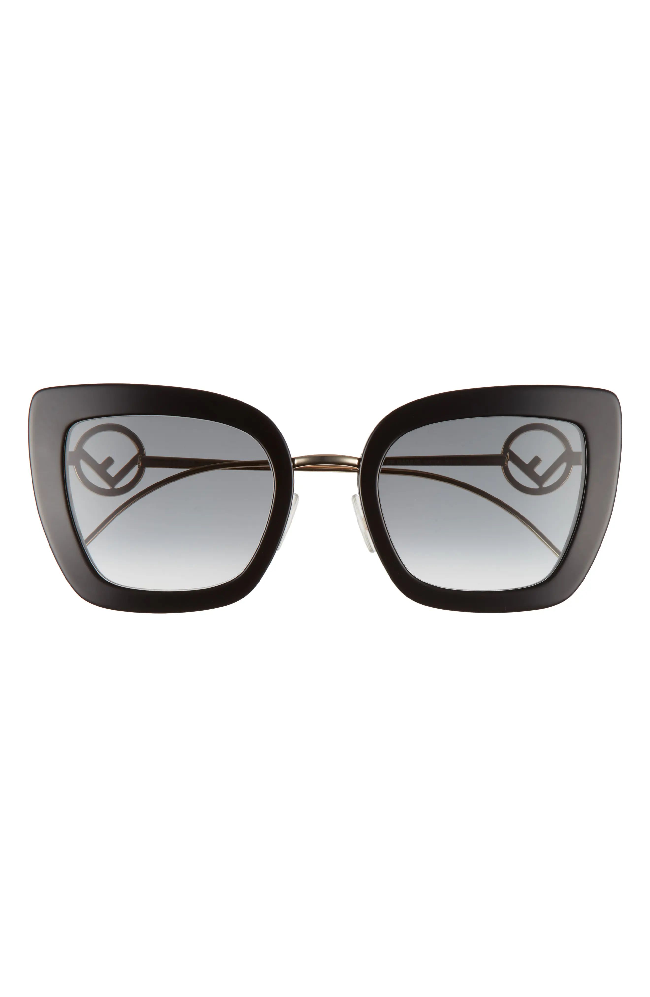 Women's Fendi 51mm Gradient Sunglasses - Black/ Dark Grey | Nordstrom