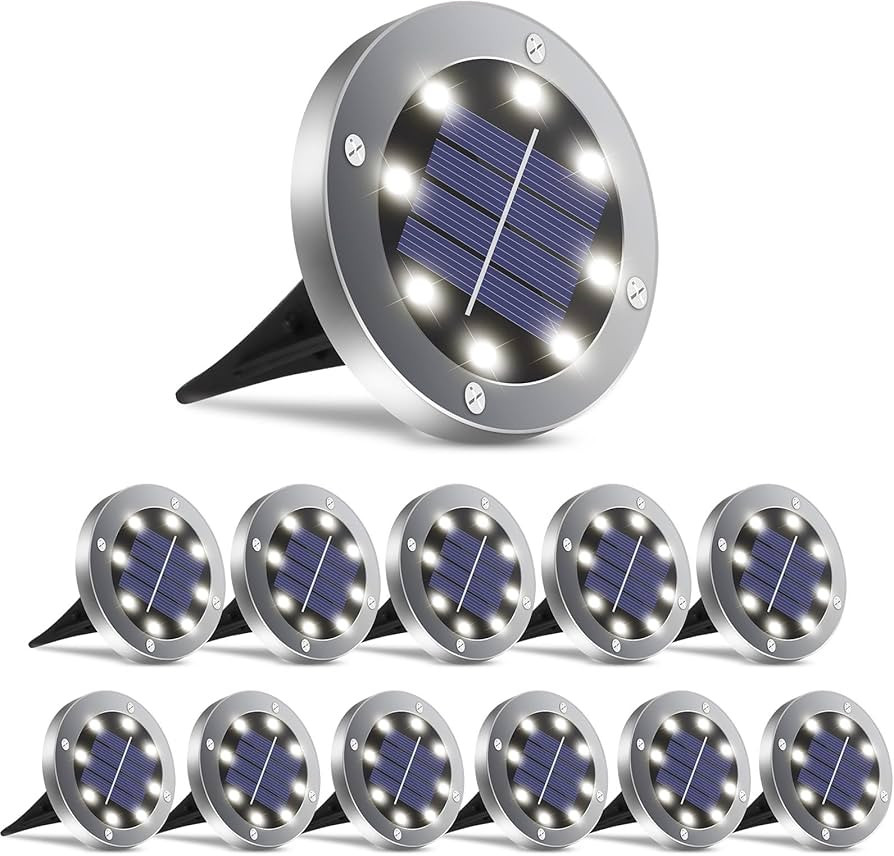 OULONGER 4.6inch Solar Lights Outdoor Waterproof,12Pack Solar Lights for Outside,Solar Garden Lig... | Amazon (US)