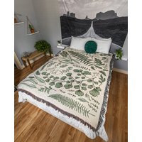 Plant Woven Blanket, Botanical Cottagecore Gift, Nature Lover Decor, Home Art | Etsy (US)