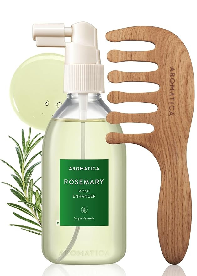 AROMATICA Rosemary Root Enhancer & Wooden Scalp Massager Set - Hair Scalp Massager with Rosemary ... | Amazon (US)
