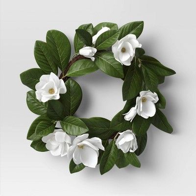 White Magnolia Wreath - Threshold™ | Target