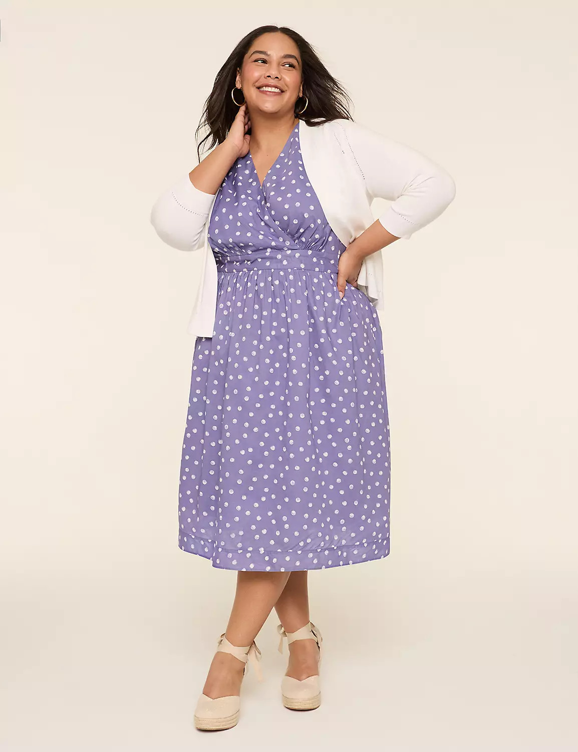 Sleeveless Surplice-Neck Midi Dress | Lane Bryant (US)