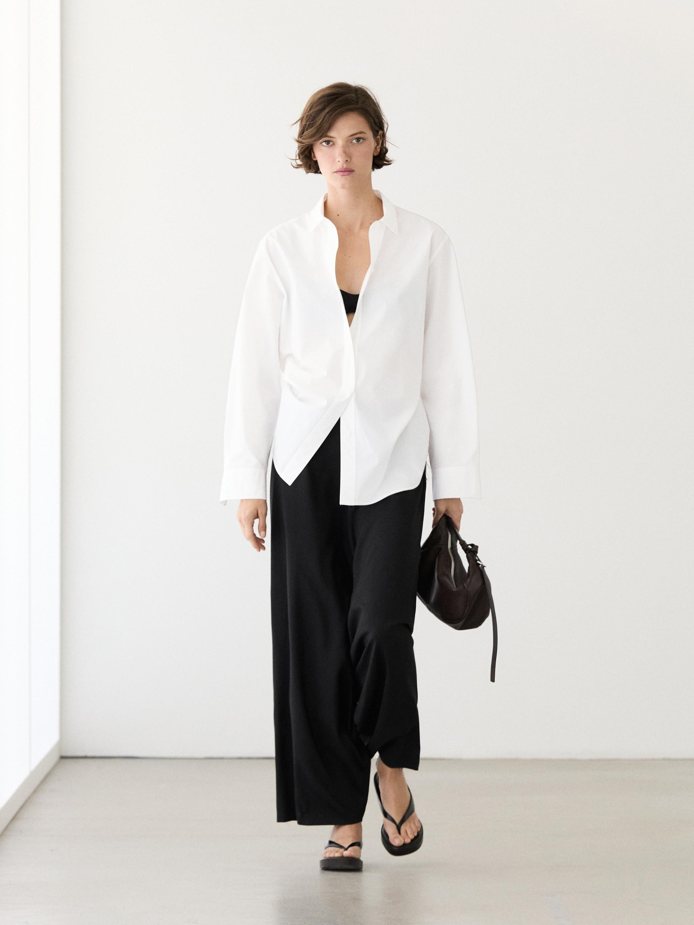 100% cotton poplin shirt | Massimo Dutti UK