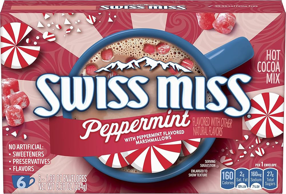 Swiss Miss Peppermint Flavored Hot Cocoa Mix, 6 Count Hot Cocoa Mix Packets | Amazon (US)