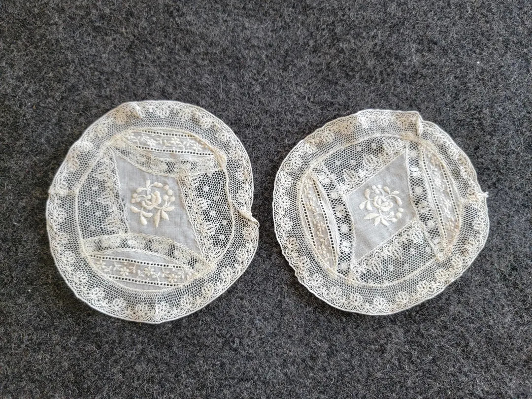 Vintage Embroidered Floral Normandy Lace Doilies: 5" Diameter, PAIR - Etsy | Etsy (US)