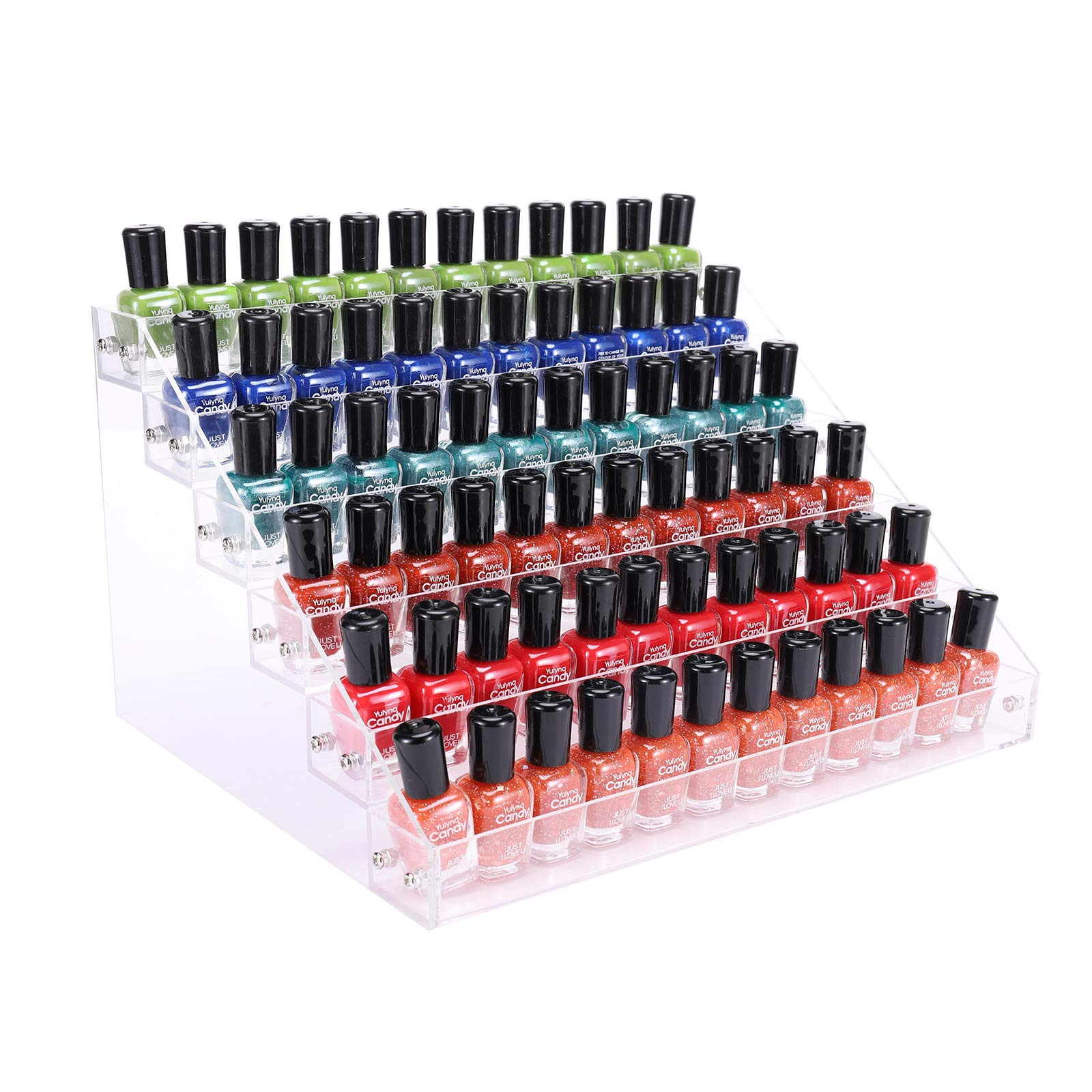 Clear Nail Polish Paint Organizer Holder Rack Shelf 6 Tier Acrylic Tattoo Ink Essential Oil Displ... | Amazon (US)