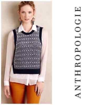 Anthropologie Moth Kana Jacquard Knit Vest SZ L | eBay US