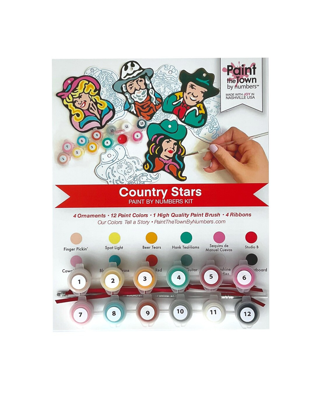 Paint by Number Country Stars Christmas Ornament Kit / 8”x10” / Die Cut / DIY / Holiday Craft... | Etsy (US)
