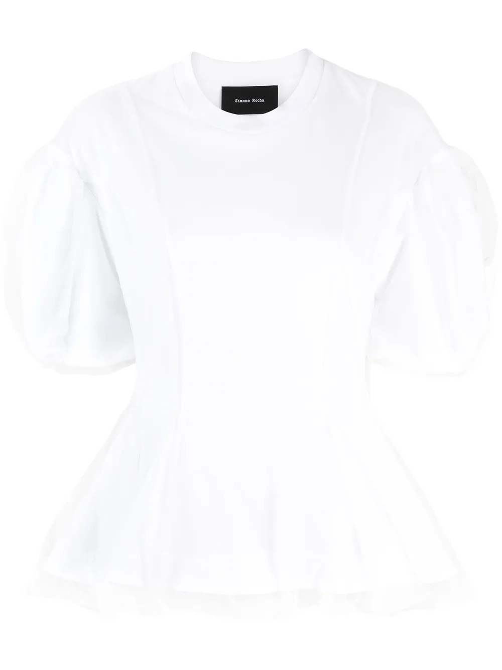 puff-sleeve peplum top | Farfetch (US)