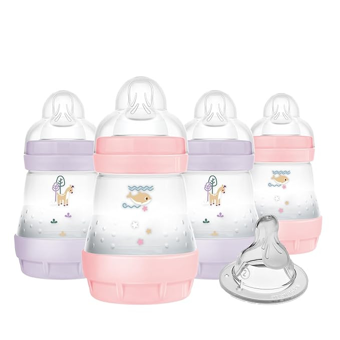 MAM Easy Start Anti-Colic Baby Bottle 5 oz, Slow Flow, Breastfeeding-Like Silicone Nipple Bottle,... | Amazon (US)