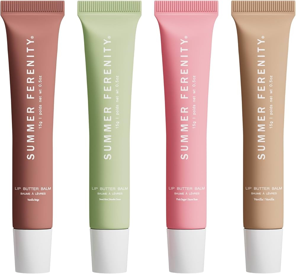 4 PCS Summer Lip Balm Tinted Lip Butter Balm - Conditioning Lip Mask,Ultra-Hydrating,Instant Mois... | Amazon (US)