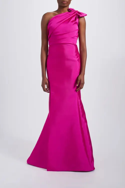 Amsale Mikado Draped Bodice Gown in Fuchsia at Nordstrom, Size 10 | Nordstrom