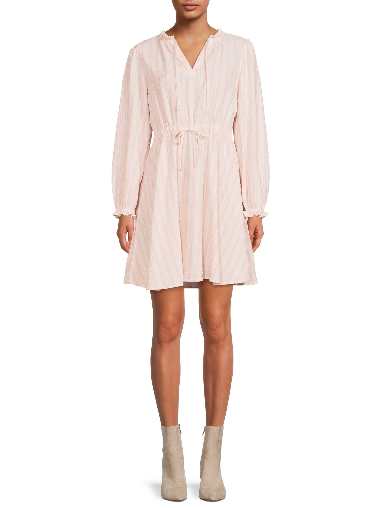 Time and Tru Women's Long Sleeve Peasant Dress - Walmart.com | Walmart (US)