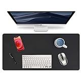 Qisebin 35.516.9in Leather Desk Pad Protector,Mouse Pad,Office Desk Mat, Non-Slip PU Leather Desk Bl | Amazon (US)