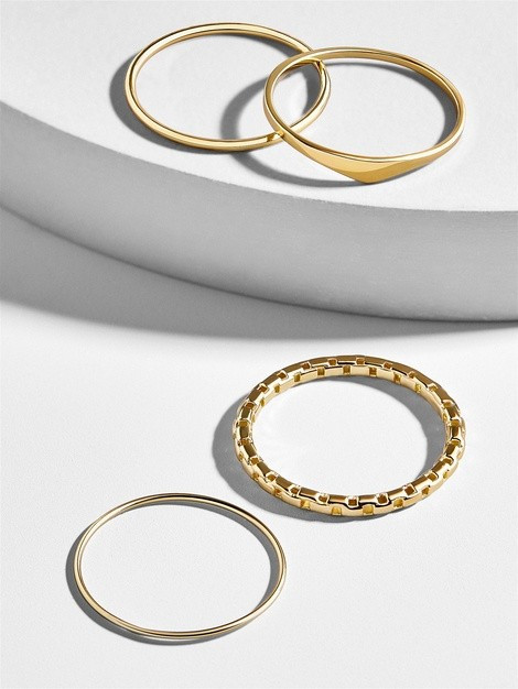 Quattro 18K Gold Vermeil Ring Set of 4 | BaubleBar (US)