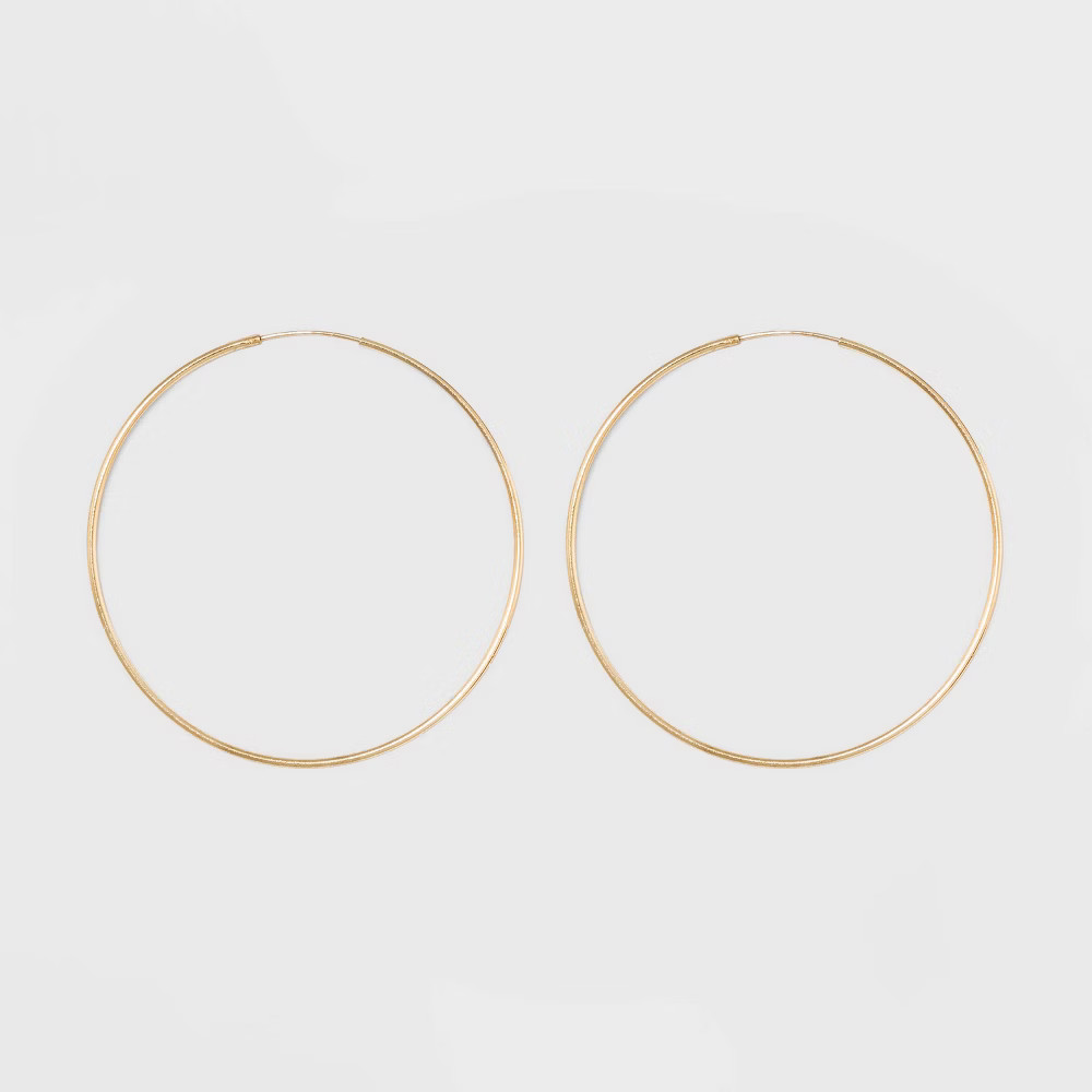 Gold Over Sterling Silver Endless Hoop Fine Jewelry Earrings - A New Day Gold | Target