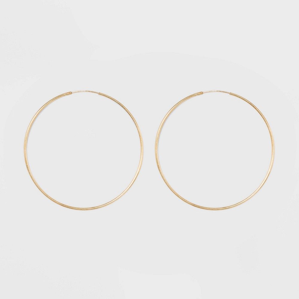 Gold Over Sterling Silver Endless Hoop Fine Jewelry Earrings - A New Day Gold | Target