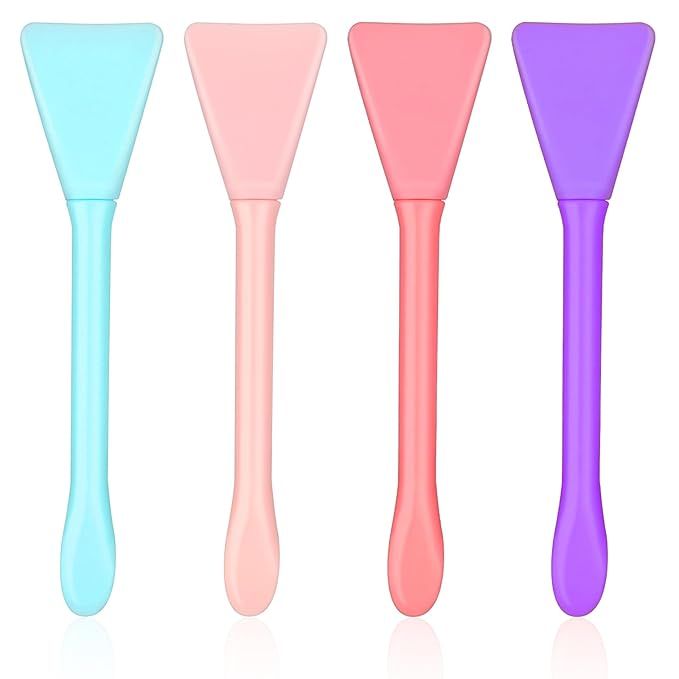 4PCS Silicone Face Mask Brush Applicator Soft Silicone Facial Mud Mask Applicator Brush Double He... | Amazon (US)