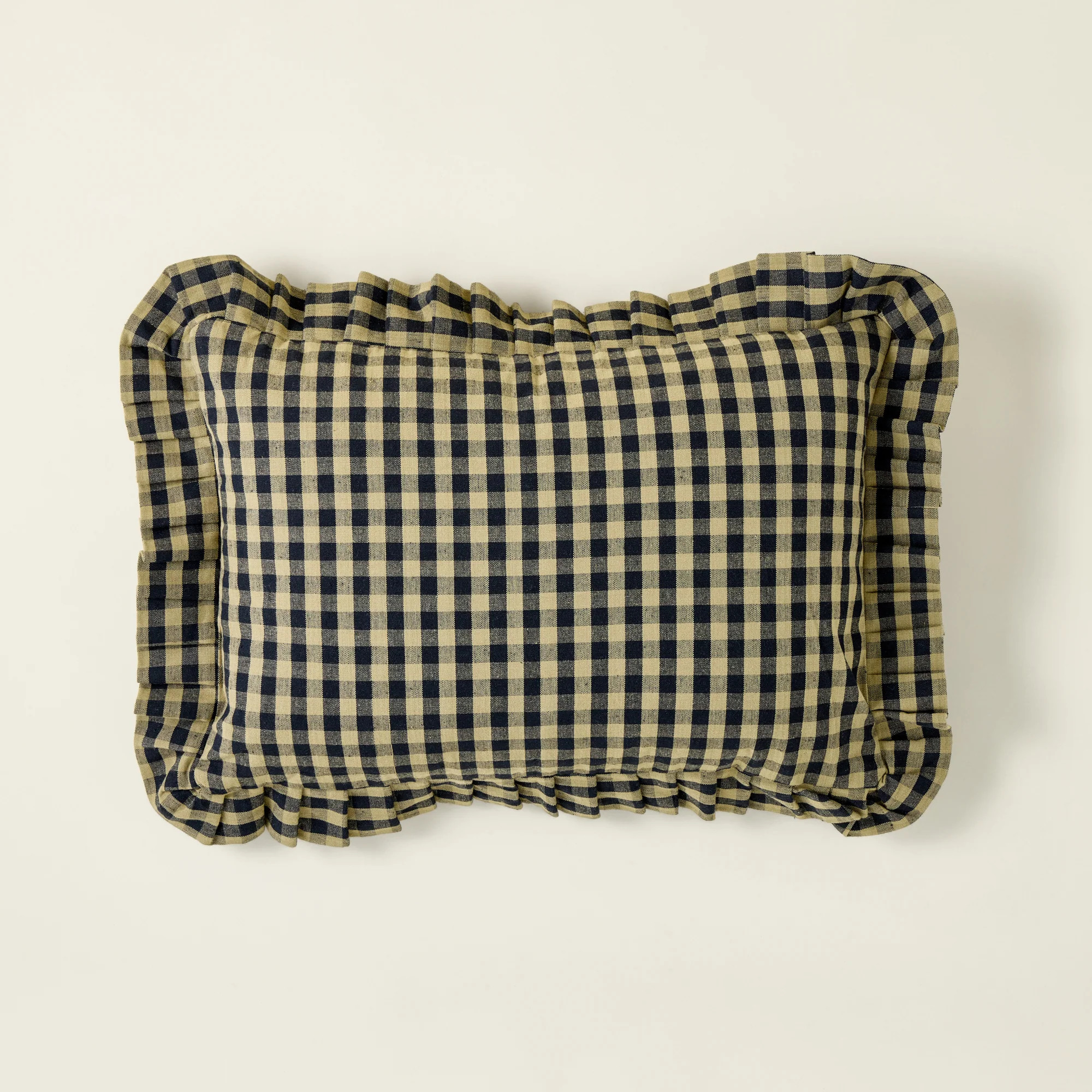 Gingham Ruffle Lumbar Pillow | Kate Marker Home