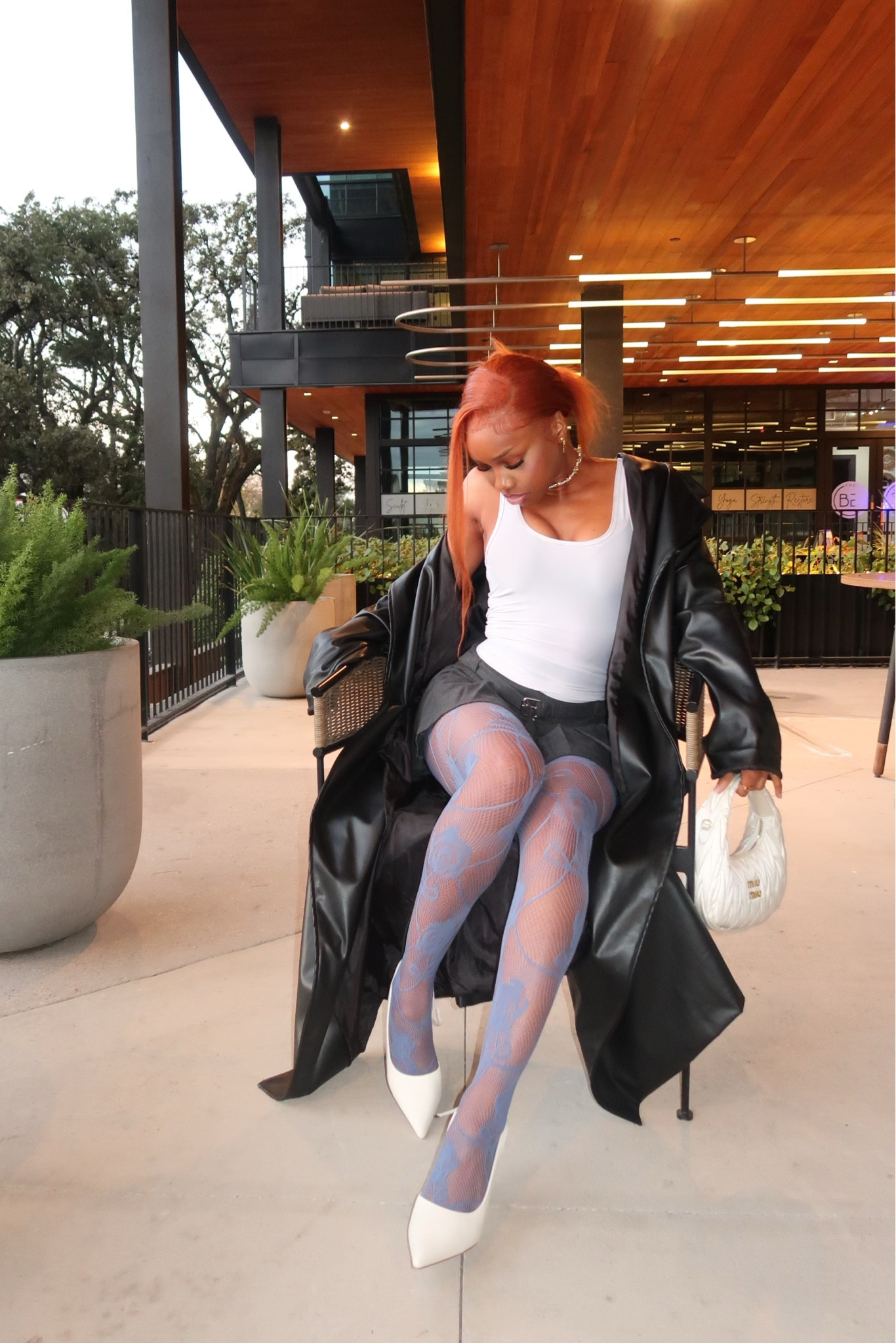 Here’s a recent going out outfit! Wearing my black trench coat, a pleated mini skirt, tights, pointed heels, paired with my Miu Miu bag to enhance the look 🤍 

#LTKitbag #LTKstyletip