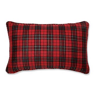 Holiday Plaid Red Rectangular Throw Pillow | Macy's