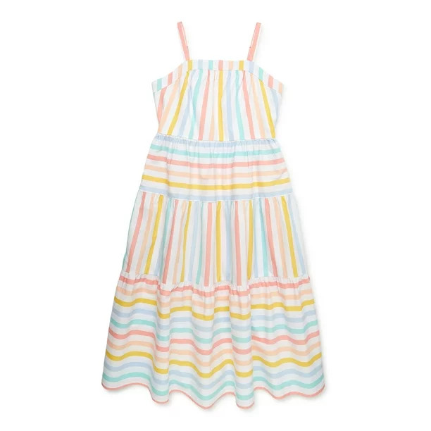 Wonder Nation Girls Tiered Maxi Dress, Sizes 4-18 & Plus | Walmart (US)