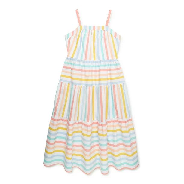Wonder Nation Girls Tiered Maxi Dress, Sizes 4-18 & Plus | Walmart (US)