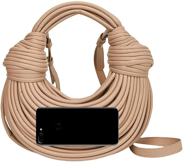 Hand-Woven Bread Women's Clutch Top Handle Satchel Shoulder Crossbody Creative Noodles Purses Und... | Amazon (US)