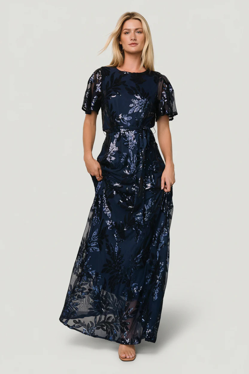 Muse Sequin Maxi Dress | Navy | Baltic Born