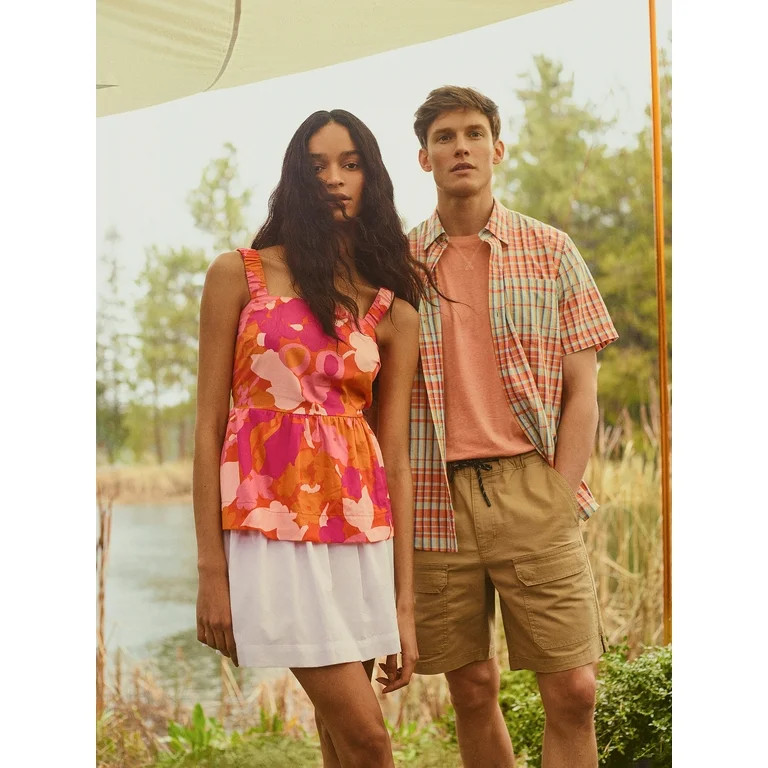 Free Assembly Women's Square Neck Tank Top with Elastic Straps, Sizes XS-XXXL | Walmart (US)