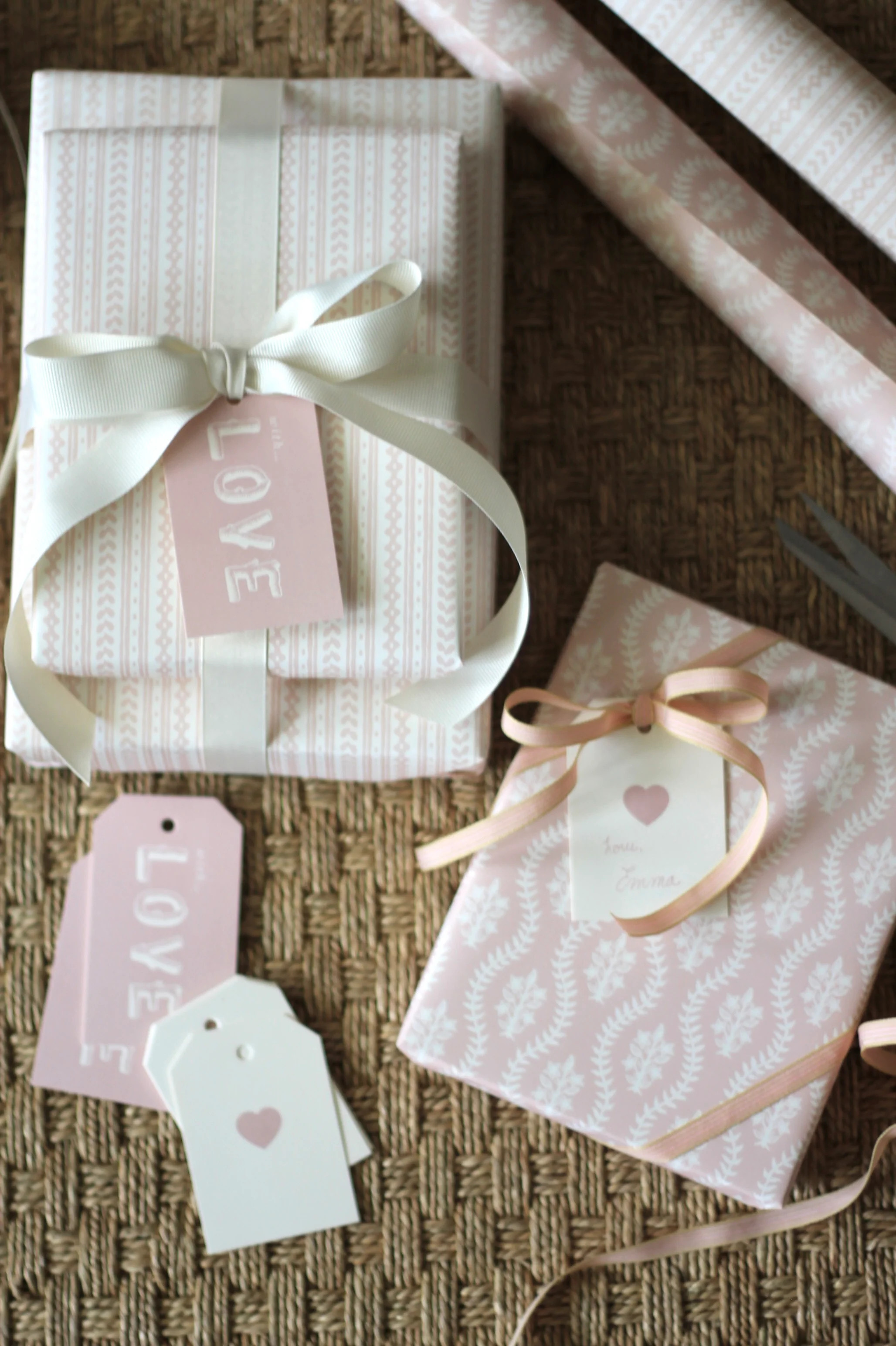 Scalloped Dahlia Wrapping Paper in Rose | JSH Home Essentials