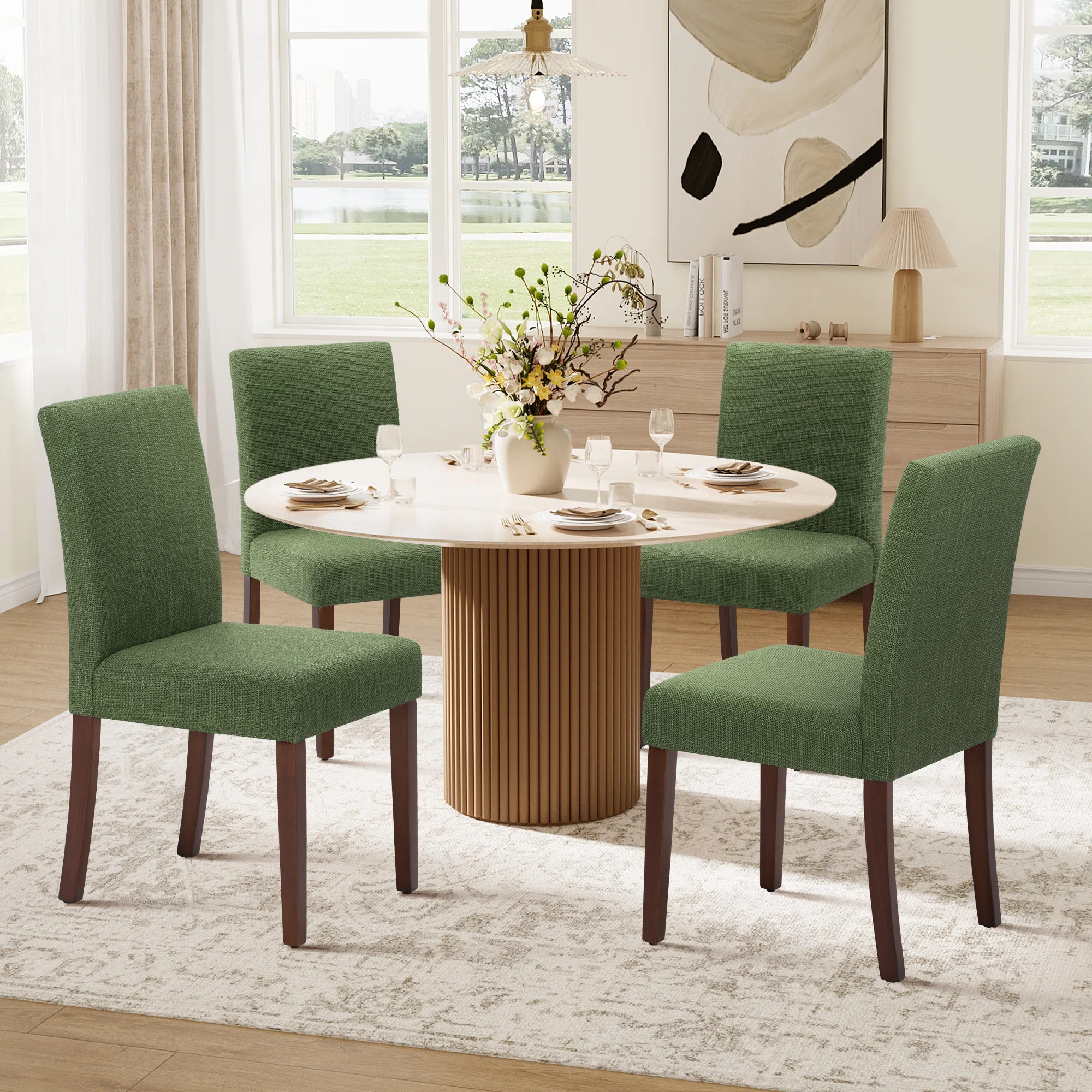 Ebern Designs Upholstered Solid Wood Fabric Parsons Dining Chair Side Chair & Reviews | Wayfair | Wayfair North America
