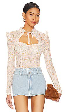 MORE TO COME Xoey Long Sleeve Top in Blush Multi from Revolve.com | Revolve Clothing (Global)