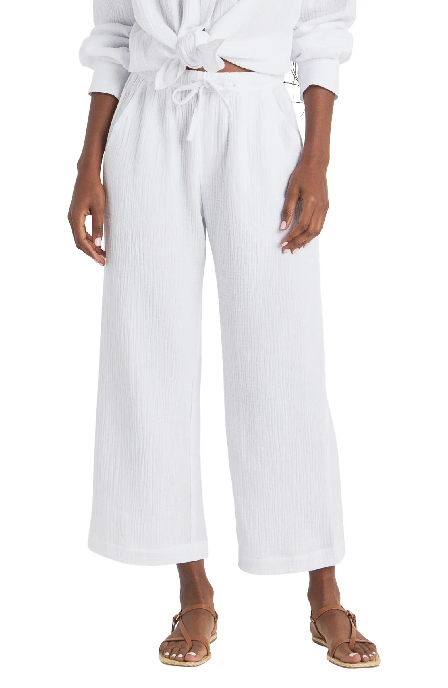 Adele Cotton Gauze Drawstring Pants | Nordstrom